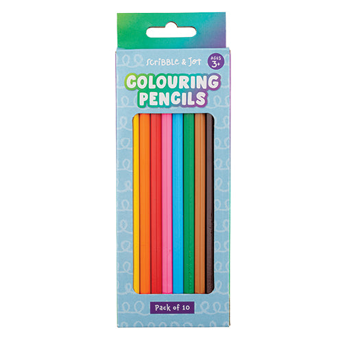 Scribble & Jot Colouring Pencils Pack Of 10 Kids Stationery FabFinds   