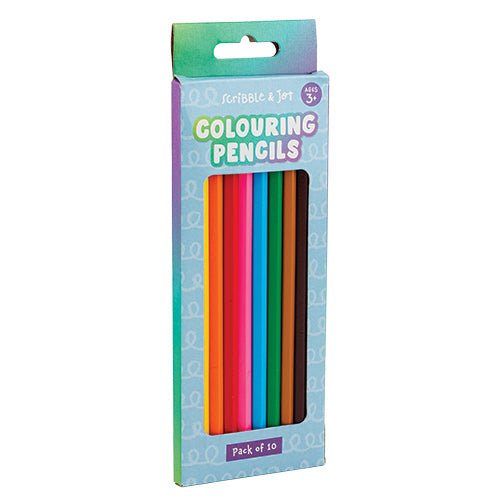 Scribble & Jot Colouring Pencils Pack Of 10 Kids Stationery FabFinds   