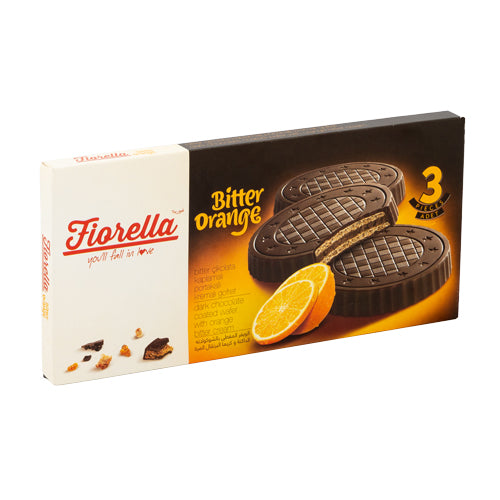Fiorella Bitter Orange Chocolate Wafer Biscuits 3 Pack 60g Biscuits & Cereal Bars Fiorella   