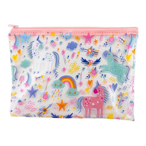 Unicorn Print Pencil Case Kids Stationery FabFinds   