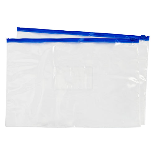 Organise It A4 Clear Zip File 2 Pack With Pocket Stationery FabFinds   