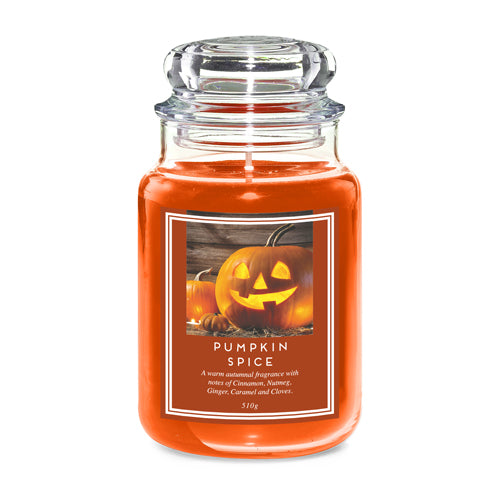 Liberty Candles Halloween Pumpkin Spice Jar Wax Candle 18oz Candles Liberty Candles   