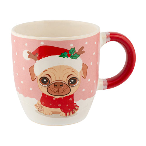 Kids Cute Pug Christmas Mug Mugs FabFinds   