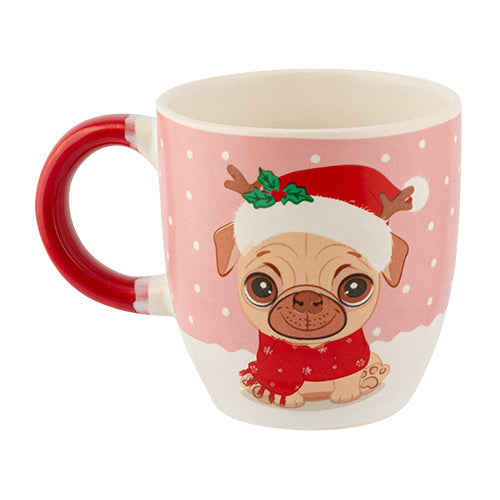 Kids Cute Pug Christmas Mug Mugs FabFinds   