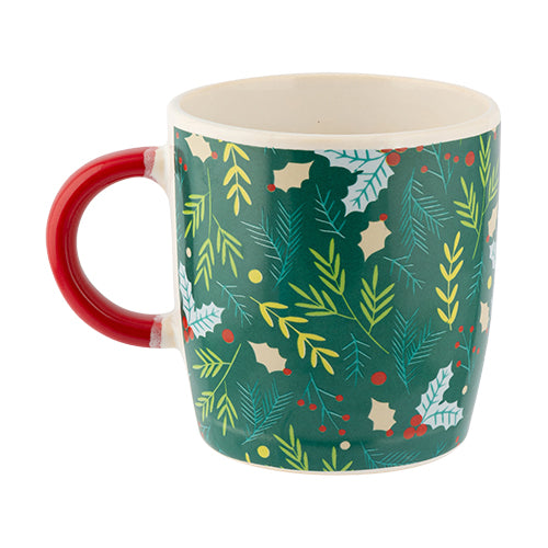 Holly & Berries Christmas Mug Mugs FabFinds   