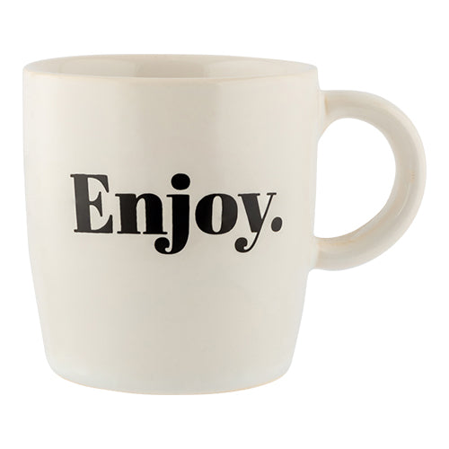 Black & White Enjoy Slogan Mug Mugs FabFinds   