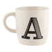 Black & White Alphabet Hugga Mugs Assorted Letters Mugs FabFinds   