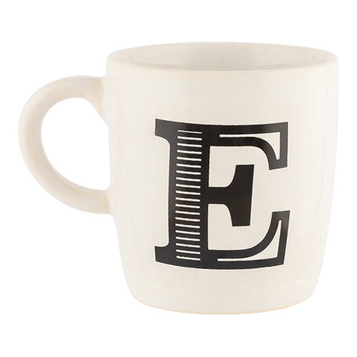 Black & White Alphabet Hugga Mugs Assorted Letters Mugs FabFinds E  