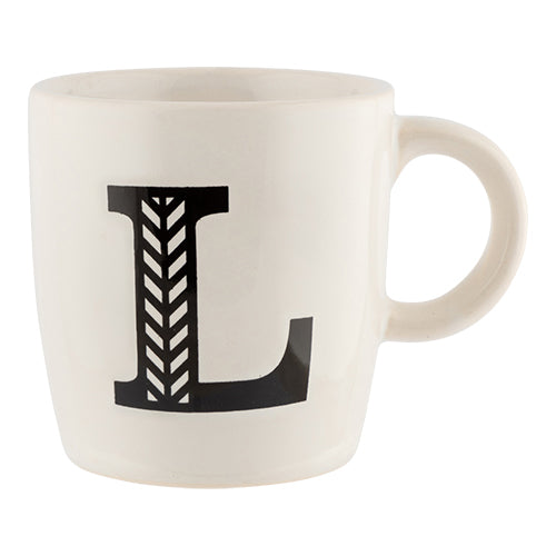 Black & White Alphabet Hugga Mugs Assorted Letters Mugs FabFinds   