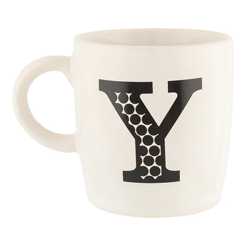 Black & White Alphabet Hugga Mugs Assorted Letters Mugs FabFinds Y  
