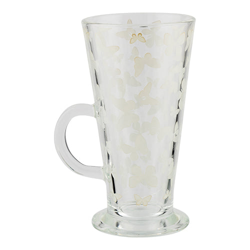 Latte Tall Drinking Glass Mugs Butterfly & Flower Assorted Styles Mugs Goodiez ltd Butterfly  