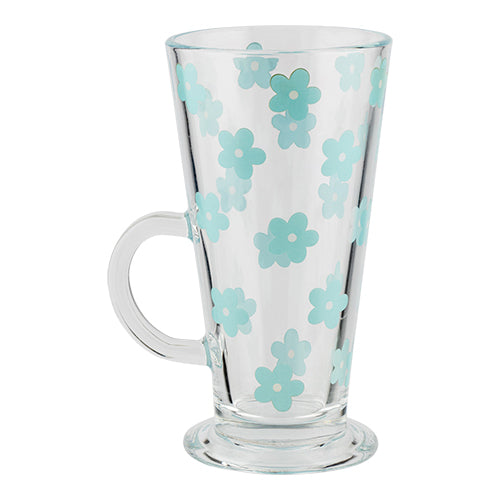 Latte Tall Drinking Glass Mugs Butterfly & Flower Assorted Styles Mugs Goodiez ltd Flowers  