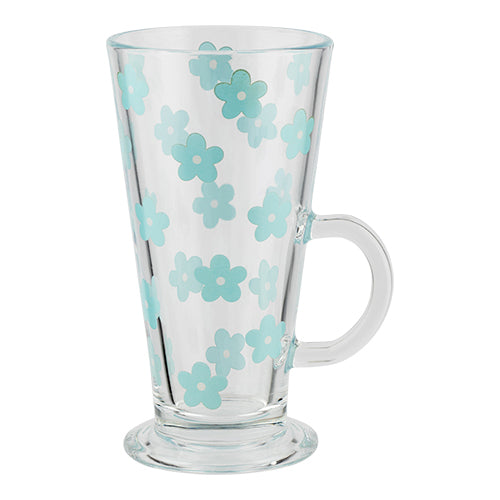 Latte Tall Drinking Glass Mugs Butterfly & Flower Assorted Styles Mugs Goodiez ltd   