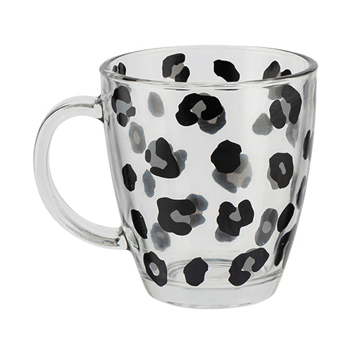 Glass Tea Mug Leopard Print & Bumble Bee Assorted Styles Mugs Goodiez ltd Leopard Print  