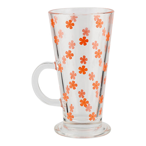 Latte Tall Drinking Glass Leopard & Flowers Assorted Styles Mugs Goodiez ltd Flower Print  