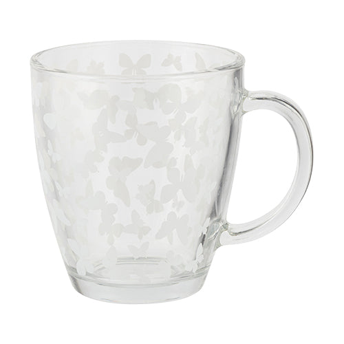 Glass Tea Mug Heart & Butterfly Assorted Styles Mugs Goodiez ltd   