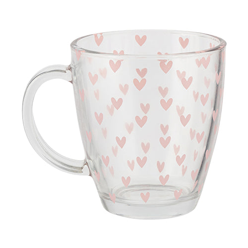 Glass Tea Mug Heart & Butterfly Assorted Styles Mugs Goodiez ltd Hearts  