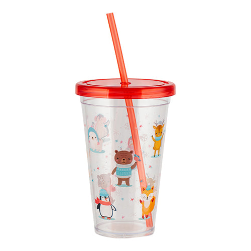 Christmas Character Drinking Cup With Straw Christmas Accessories FabFinds   