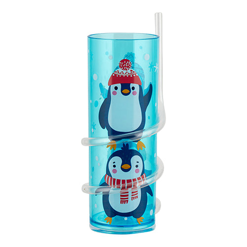 Handmade Glass Straw With Cute Penguin Drinking Straw 