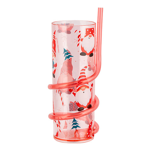 Kids Christmas Gonk Drinking Cup With Curly Straw Christmas Tableware FabFinds   