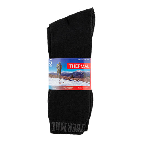 Men's Thermal Insulation Socks Size 6-11 Assorted Colours Socks FabFinds Black  