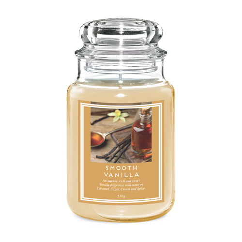 Fragrance Smooth Vanilla Scented Jar Wax Candle 18oz Candles Liberty Candles   