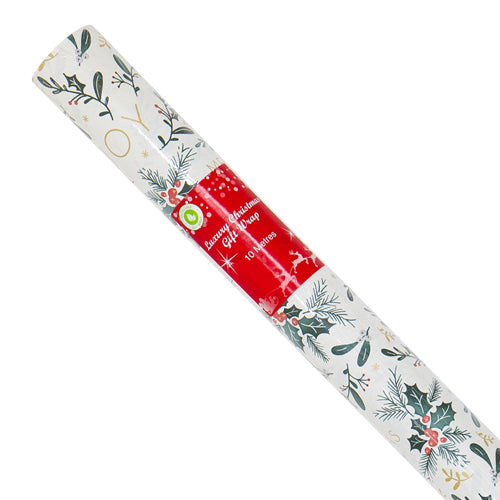 Joy & Peace Merry Christmas Wrapping Paper 10M Christmas Wrapping & Tissue Paper Design Group   