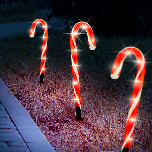 Candy Cane Outdoor Light Stakes 240cm 5 Pack Christmas Indoor & Outdoor Lighting FabFinds   