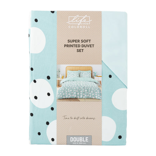 Coloroll Bedding Life From Coloroll Blue & White Spot Printed Duvet Set Double - FabFinds