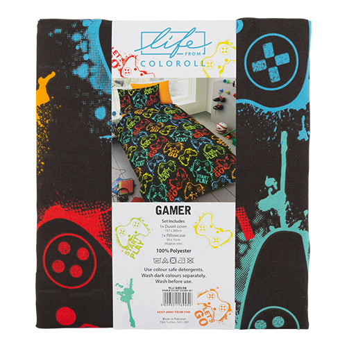 Coloroll Bedding Life From Coloroll Kids Gaming Print Duvet Set Single - FabFinds