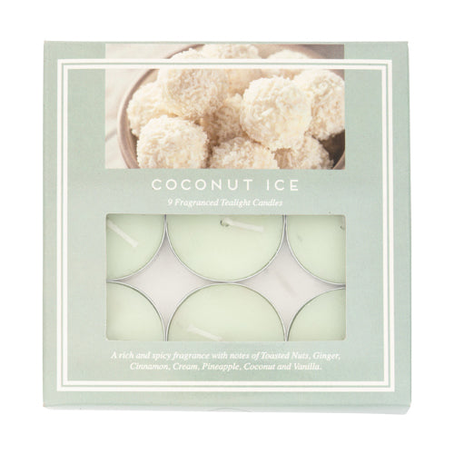 Fragranced Tealight Candles 9 Pack Assorted Scents Candles FabFinds Coconut Ice  