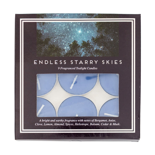 Fragranced Tealight Candles 9 Pack Assorted Scents Candles FabFinds Endless Starry Skies  