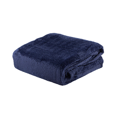 Coloroll Bedding Life By Coloroll Navy Snuggle Fleece Duvet Set Double - FabFinds