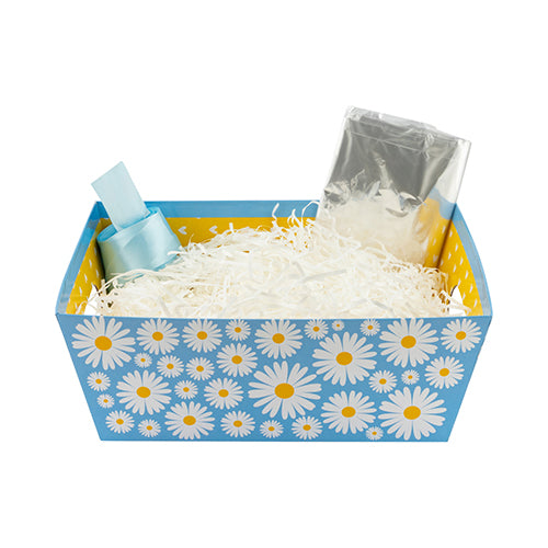 Blue & White Daisy Medium Fill Your Own Hamper Gift Wrapping FabFinds   
