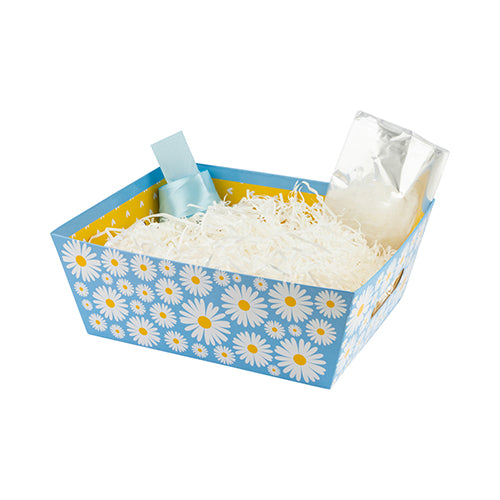 Blue & White Daisy Medium Fill Your Own Hamper Gift Wrapping FabFinds   