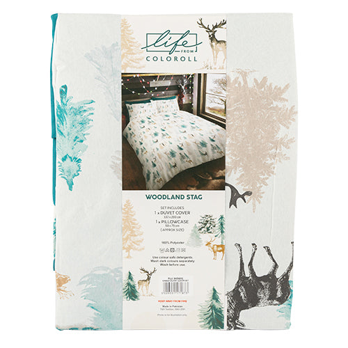 Coloroll Bedding Life From Coloroll Woodland Stag Christmas Duvet Assorted Sizes - FabFinds