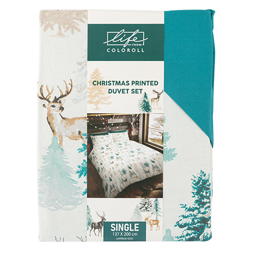 Life From Coloroll Woodland Stag Christmas Duvet Assorted Sizes Duvet Sets Coloroll   