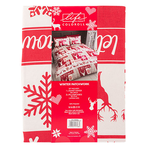Coloroll Bedding Life From Coloroll Winter Patchwork Christmas Duvet Set Assorted Sizes ...