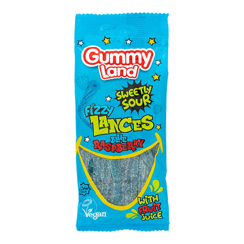 Gummy Land Sweetly Sour Blue Raspberry Lances 80g - FabFinds