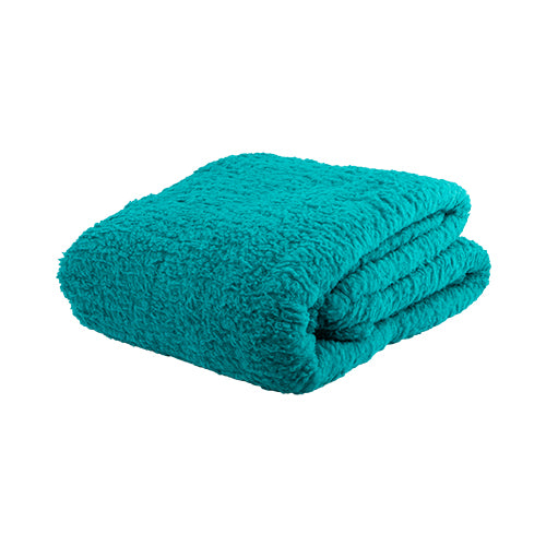 Life By Coloroll Snuggle Teal Fleece Throw 130cm x 180cm FabFinds