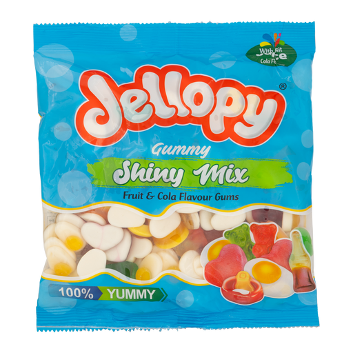 Jellopy Gummy Shiny Mix Fruit & Cola Flavour Gums 500g Sweets, Mints & Chewing Gum jellopy   
