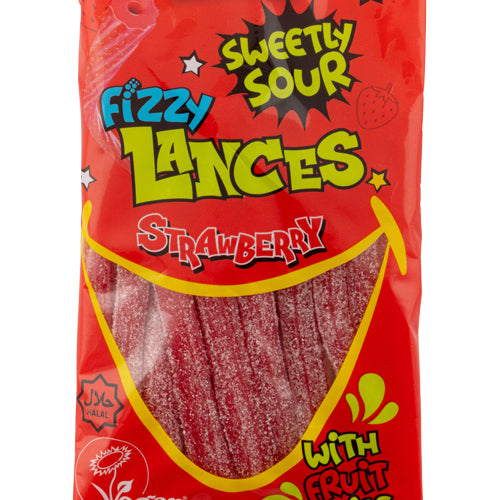 Gummy Land Fizzy Lances Strawberry 80g Sweets, Mints & Chewing Gum gummy land   