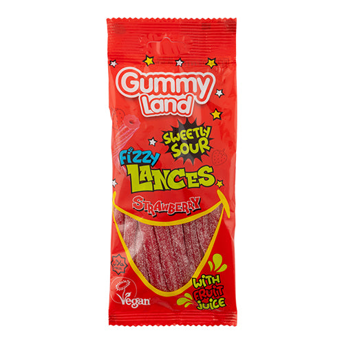 Gummy Land Fizzy Lances Strawberry 80g - FabFinds