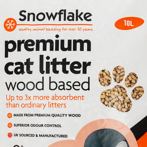 Snowflake Premium Cat Litter Wood Based 10 Litre Cat Litter snowflake   