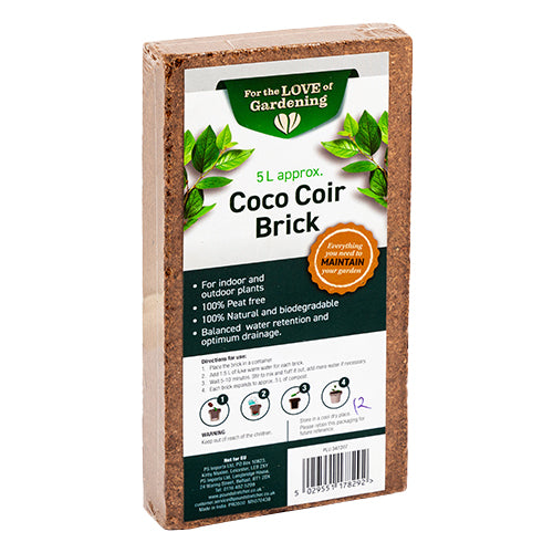 For the Love Of Gardening Coco Coir Brick 5 L Garden Accessories for the love of gardening   