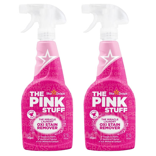 The Pink Stuff Miracle Laundry Oxi Stain Remover 500ml Assorted Packs Fabric Stain Removers Stardrops Pack of 2