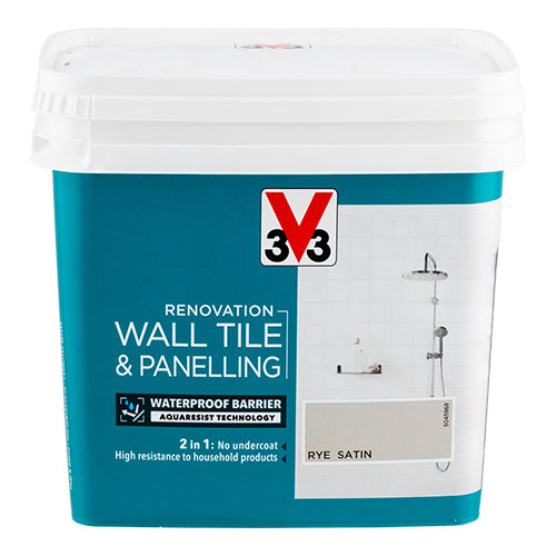 V33 Renovation Wall Tile & Panelling Rye Satin Paint 750ml Home Decoration V33   