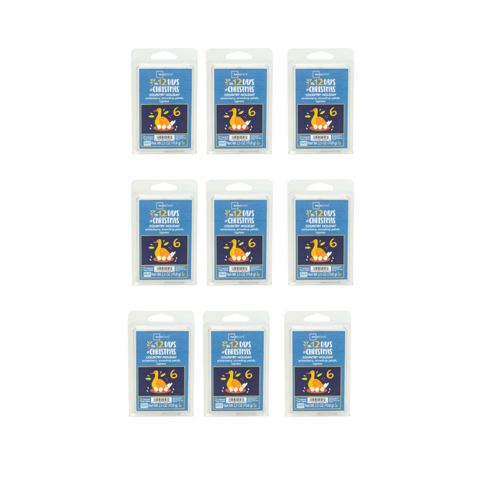 Mainstays Country Holiday Wax Melts Winterberry Cypress 2.5oz (Base Template) Tesco Tesco Pack of 9