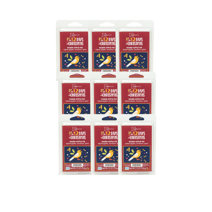 Mainstays Warm Apple Pie Wax Melts Cinnamon Spice 2.5oz Wax Melts Mainstays Pack of 9