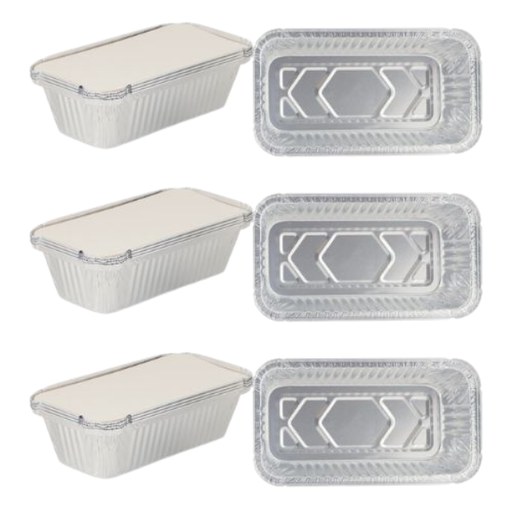 Large Foil Food Containers With Lids Assorted Packs Food Storage FabFinds Pack of 3